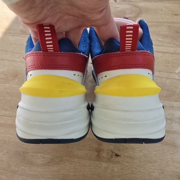 Nike M2K Tekno Yellow White Womens Blue Force Multicolor Sneakers AO3108-402 - Picture 5 of 8